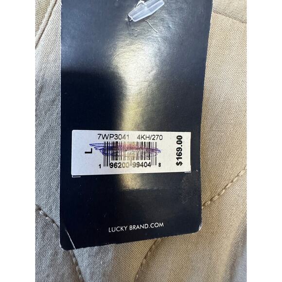 NWT Lucky Brand Women’s Lightweight Quilted Snap Jacket L Taupe Tan Beige Liner - Picture 7 of 9